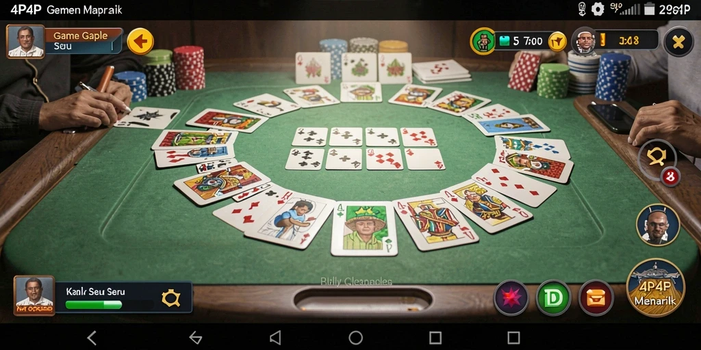 Screenshot menampilkan gameplay seru Gaple di 4P4P.