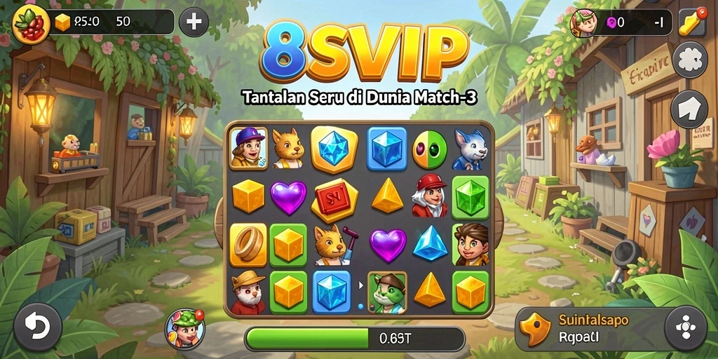 Screenshot gameplay 8SVIP menampilkan serunya mencocokkan objek.