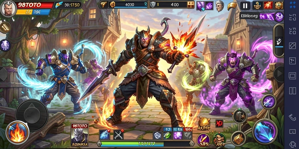 Tampilan gameplay seru di dunia fantasi ARPG 98TOTO.