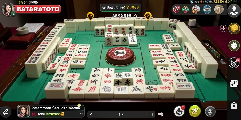 Screenshot gameplay BATARATOTO dengan desain ubin Mahjong yang menarik.