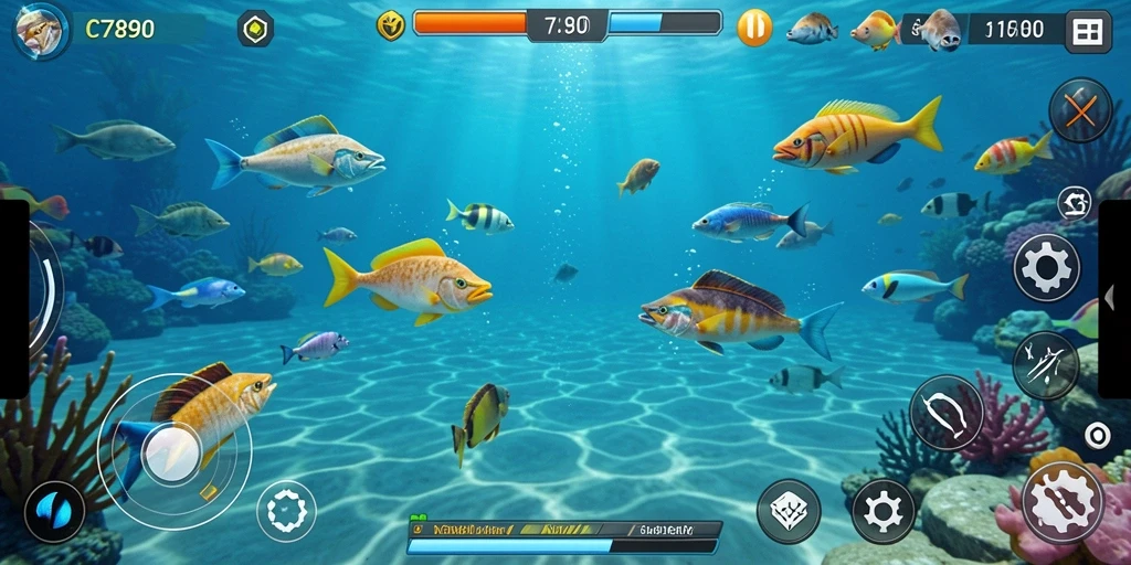 Screenshot gameplay C7890 dengan aksi seru Tembak Ikan.