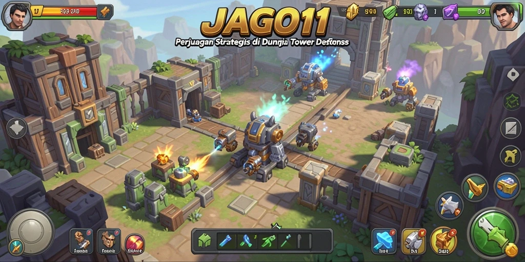 Tampilan menang menghadapi gelombang musuh di JAGO11, game Tower Defense yang menarik.