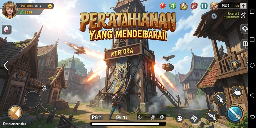 Tampilan gameplay PG11 yang menakjubkan dalam suasana Tower Defense.