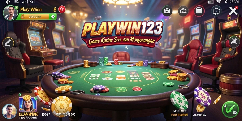 Tampilan screenshot utama PLAYWIN123 menampilkan gameplay Kasino yang menakjubkan.