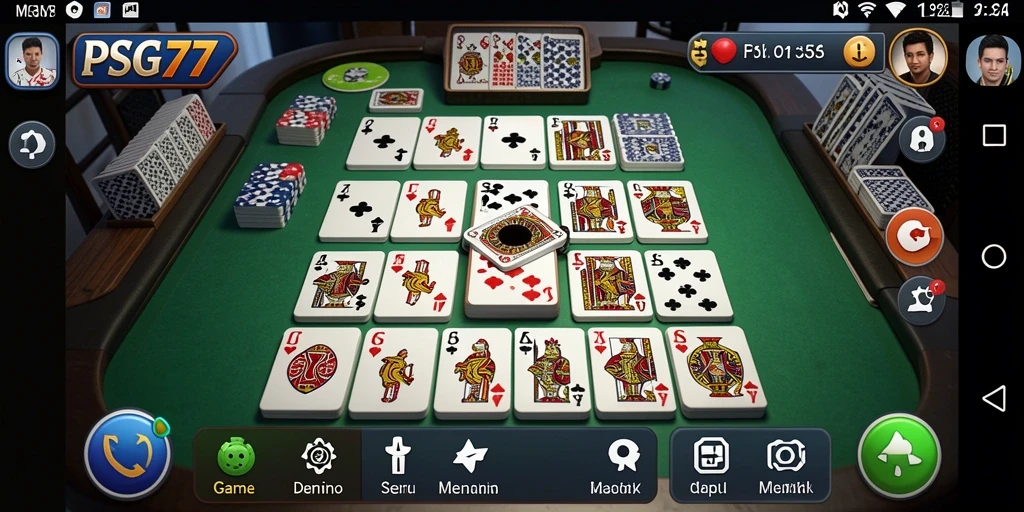 Tampilan menarik dari gameplay Domino PSG77 yang seru dan berinteraksi.