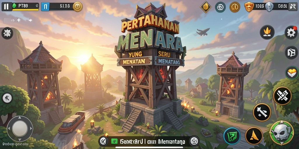 Tampilan gameplay PT89 yang penuh aksi di dunia Tower Defense.