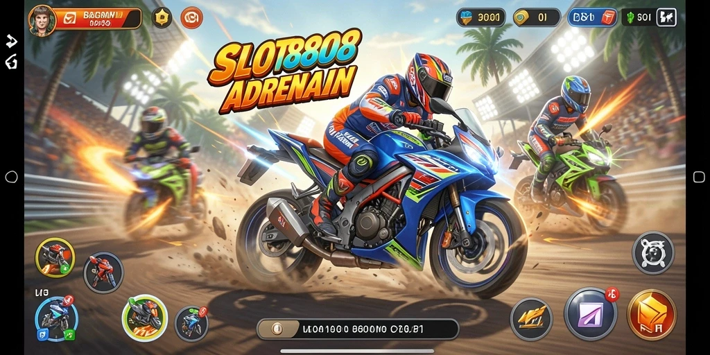 Gameplay seru balapan motor di SLOT8808 yang menegangkan.