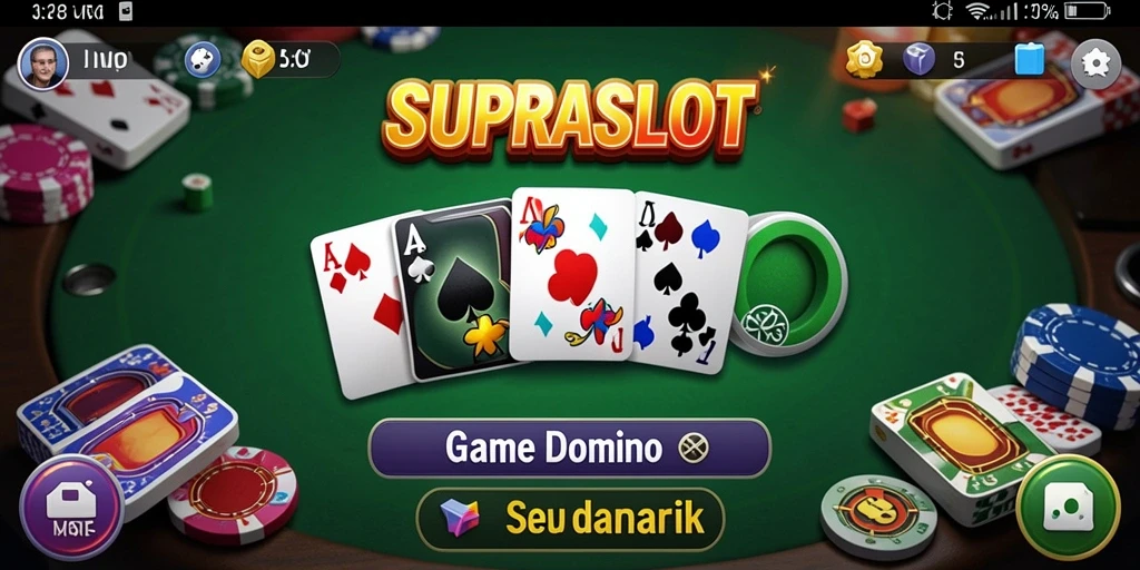 Tampilan gameplay Domino SUPRASLOT yang mengasyikkan dan interaktif