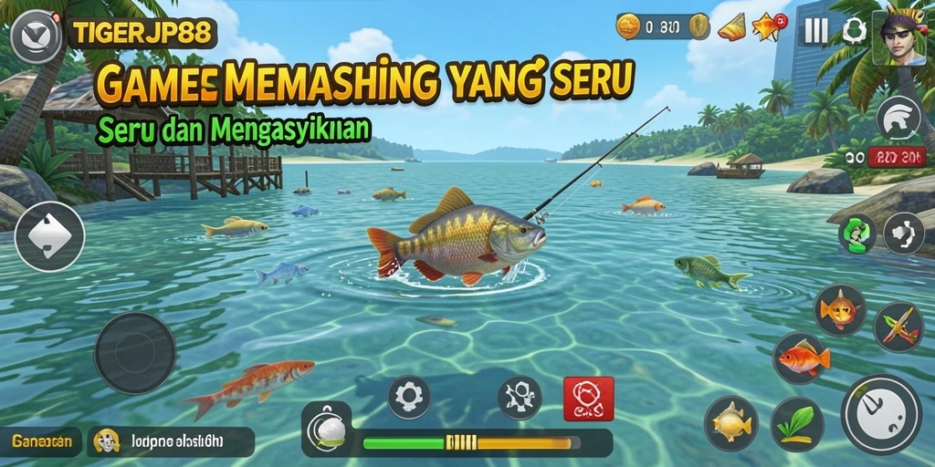 Tampilan screenshot utama TIGERJP88 menampilkan gameplay seru saat memancing.