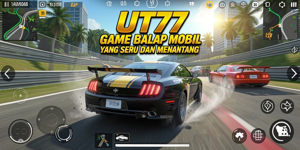 Tampilan gameplay UT77 yang mendebarkan saat balapan.